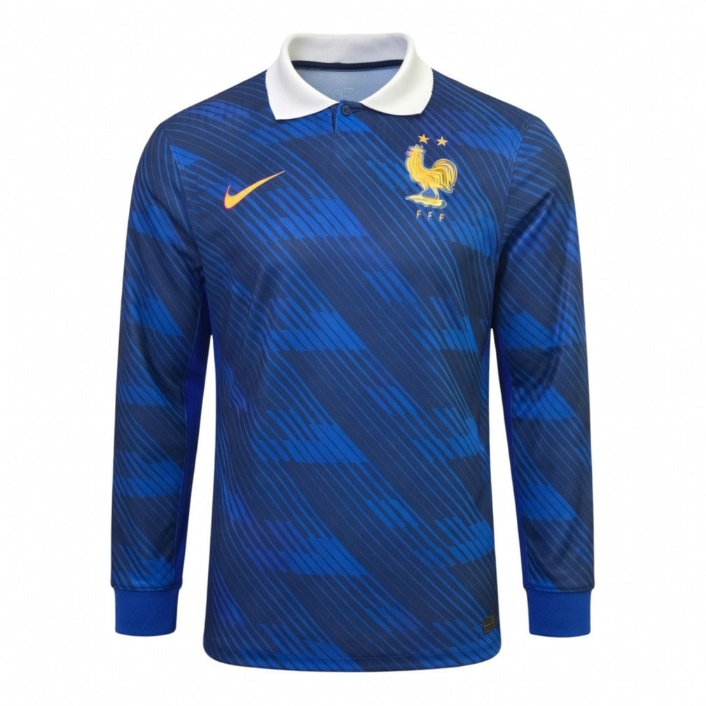 Men's France Long-Sleeved Home Jersey Blue World Cup 2026